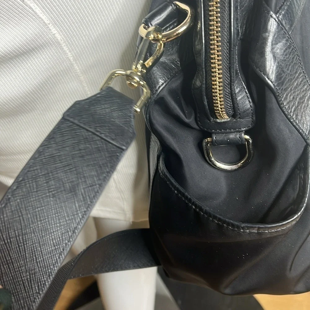 Rebecca Minkoff Knocked Up Diaper Bag Black Nylon & Leather